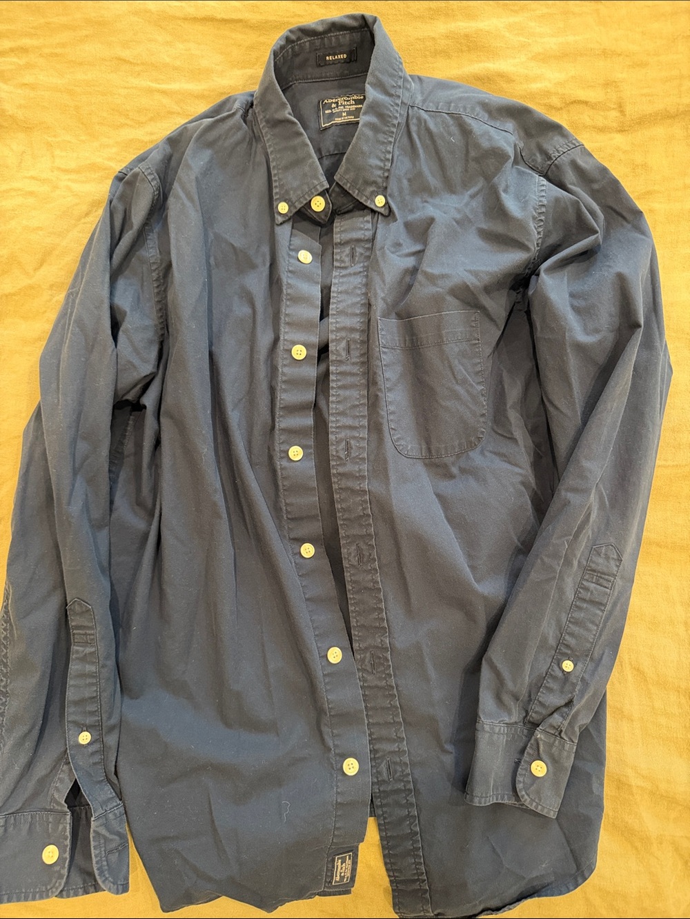 Abercrombie & Fitch Navy Button-Down Casual Shirt